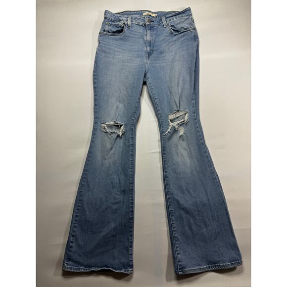 Levi's 726 Women's Distressed Flare Leg Blue Denim Jeans - 32x32 (32x31) - Picture 1 of 6
